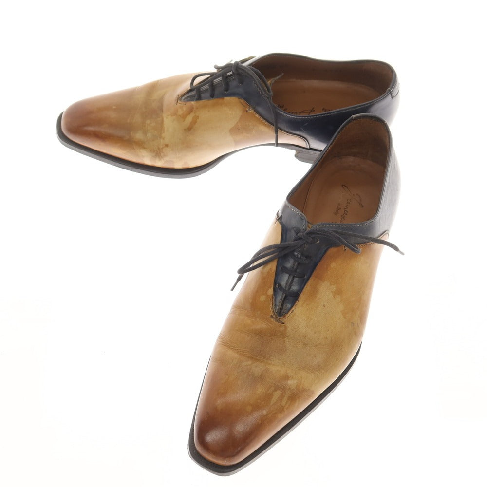 [Used] FRANCESCO BENIGNO Plain Toe Dress Shoes Light Brown x Navy [7] [Condition Rank D] [Men&