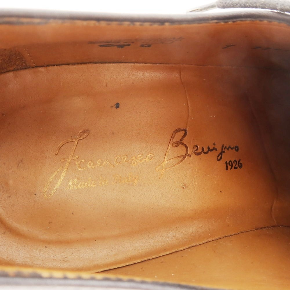 [Used] FRANCESCO BENIGNO Plain Toe Dress Shoes Light Brown x Navy [7] [Condition Rank D] [Men&