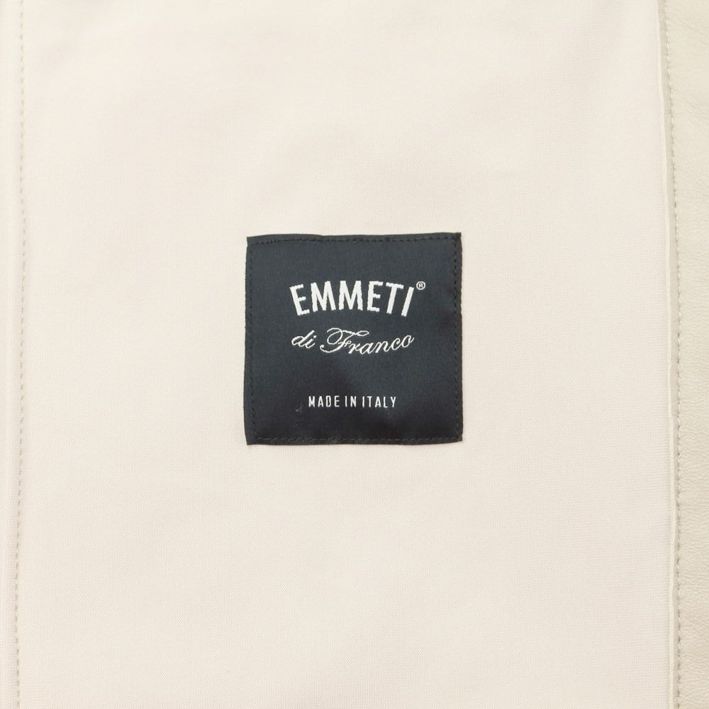 【中古】エンメティ EMMETI JURI ナイロン ラムスキン ライダースジャケット サンドベージュ【サイズ44】【BEI】【S/S/A/W】【状態ランクA】【メンズ】【759378】