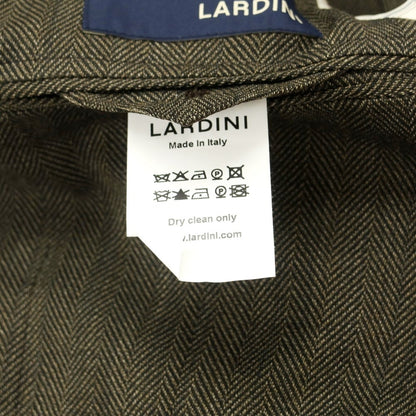 [Used] LARDINI Polyester wool herringbone tailored jacket, dark khaki [44] [Condition rank A] [Men&