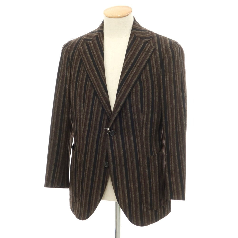 [Used] [Unused] TITO ALLEGRETTO Stretch Wool Striped Jacket Brown x Black [44] [Condition Rank S] [Men&