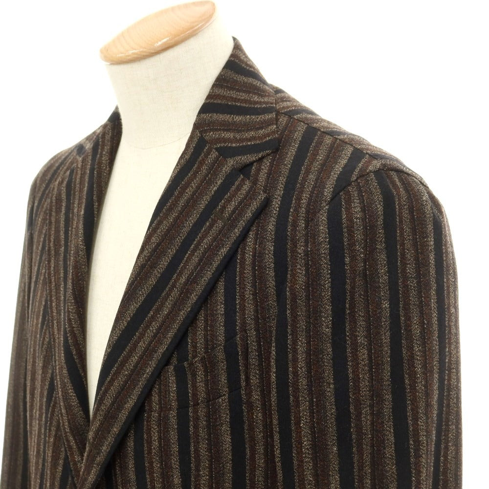 [Used] [Unused] TITO ALLEGRETTO Stretch Wool Striped Jacket Brown x Black [44] [Condition Rank S] [Men&