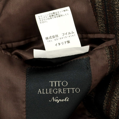 [Used] [Unused] TITO ALLEGRETTO Stretch Wool Striped Jacket Brown x Black [44] [Condition Rank S] [Men&