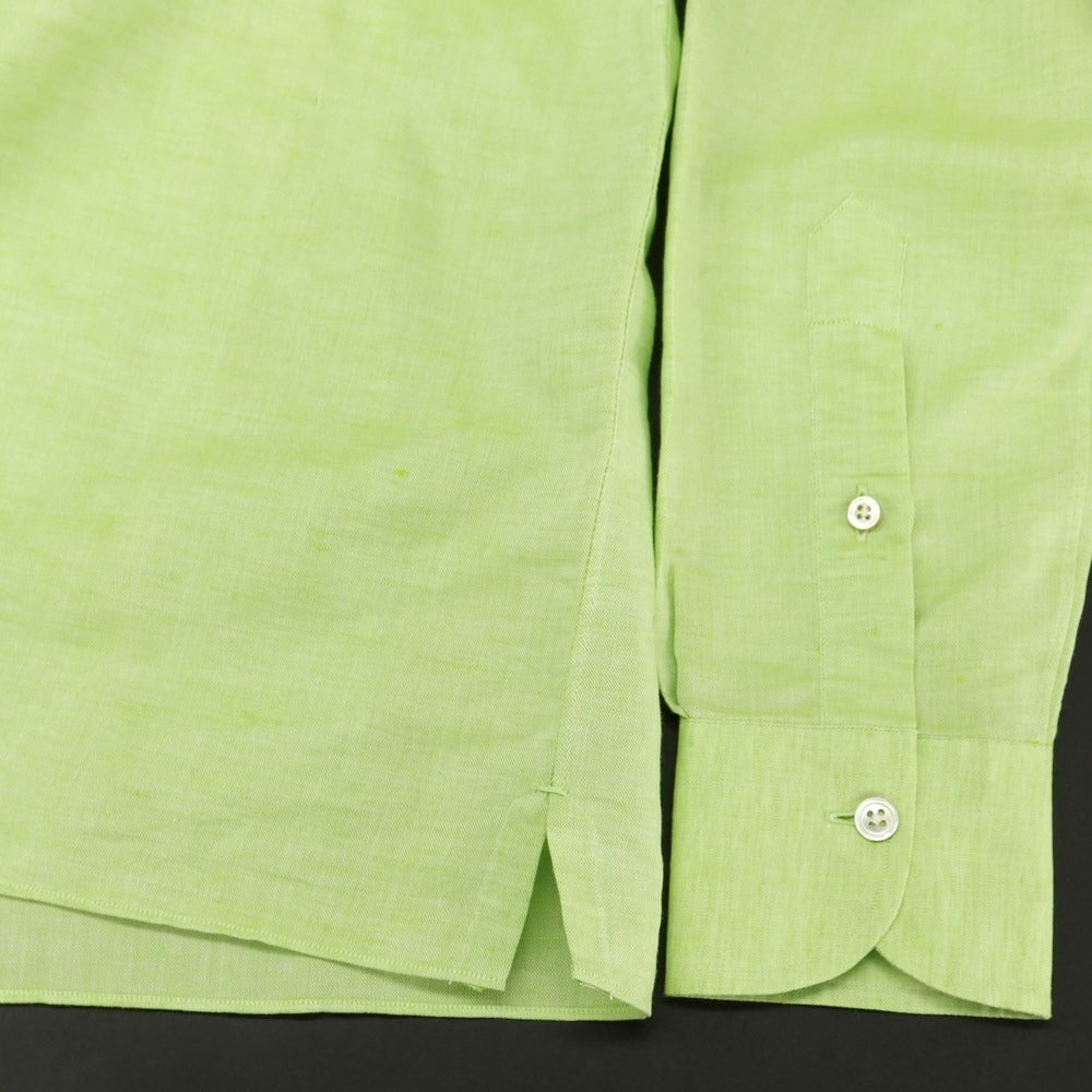 [Used] Maria Santangelo Linen Cotton Pullover Casual Shirt Light Green [Size 38] [GRN] [S/S] [Condition Rank C] [Men&