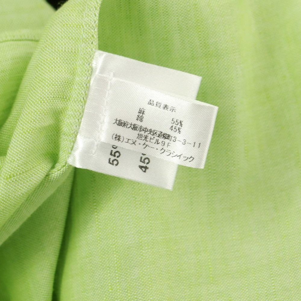 [Used] Maria Santangelo Linen Cotton Pullover Casual Shirt Light Green [Size 38] [GRN] [S/S] [Condition Rank C] [Men&