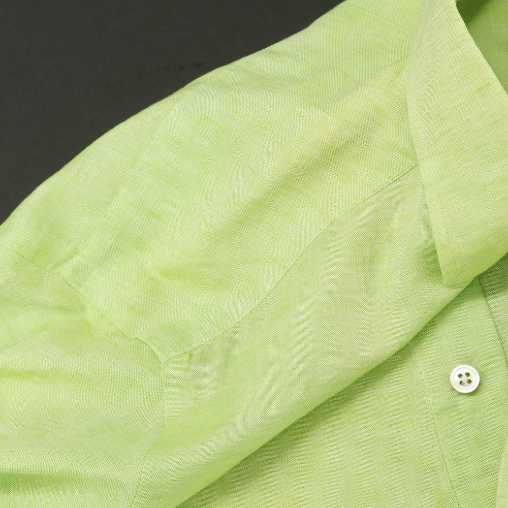 [Used] Maria Santangelo Linen Cotton Pullover Casual Shirt Light Green [Size 38] [GRN] [S/S] [Condition Rank C] [Men&