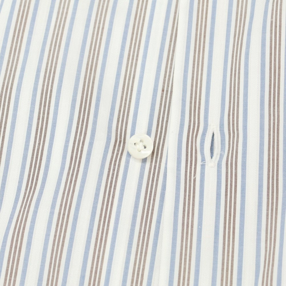 [Used] BARBA Cotton Button-down Dress Shirt White x Brown x Blue [Size 38] [WHT] [S/S/A/W] [Condition Rank B] ​​[Men&