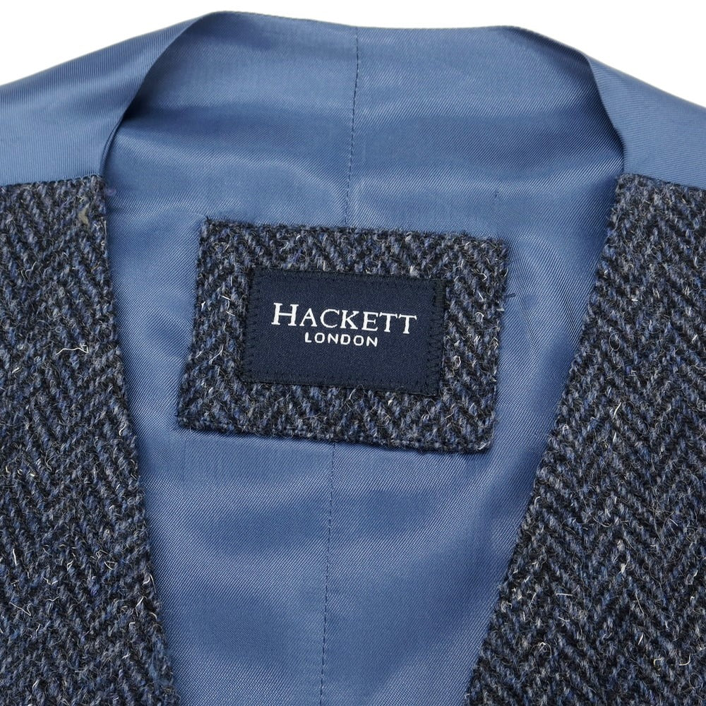 【中古】ハケットロンドン HACKETT LONDON ウール ヘリンボーン ベスト ドレス系ジレ ネイビーxブルー【サイズ38】【NVY】【A/W】【状態ランクB】【メンズ】【758997】