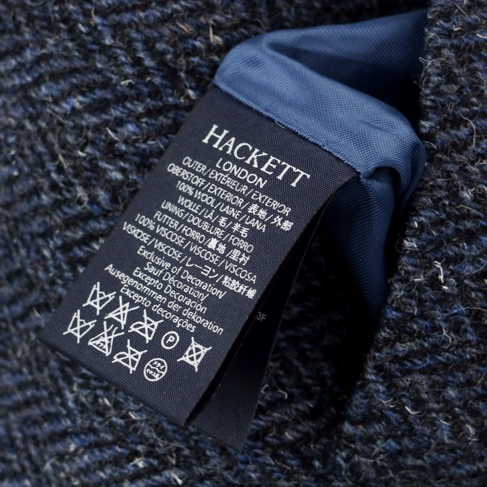 【中古】ハケットロンドン HACKETT LONDON ウール ヘリンボーン ベスト ドレス系ジレ ネイビーxブルー【サイズ38】【NVY】【A/W】【状態ランクB】【メンズ】【758997】