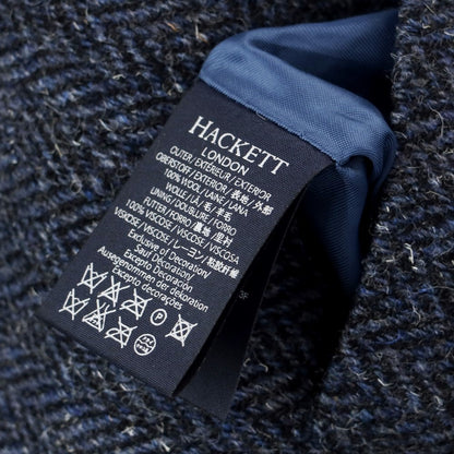 【中古】ハケットロンドン HACKETT LONDON ウール ヘリンボーン ベスト ドレス系ジレ ネイビーxブルー【サイズ38】【NVY】【A/W】【状態ランクB】【メンズ】【758997】