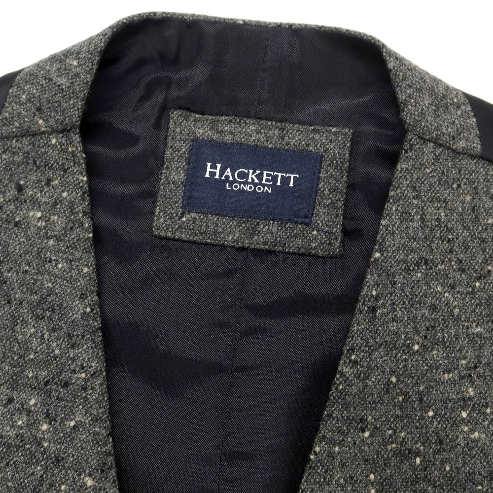 【中古】ハケットロンドン HACKETT LONDON ウールカシミヤ ベスト ドレス系ジレ グレーxブラック【サイズ38】【GRY】【A/W】【状態ランクB】【メンズ】【758996】