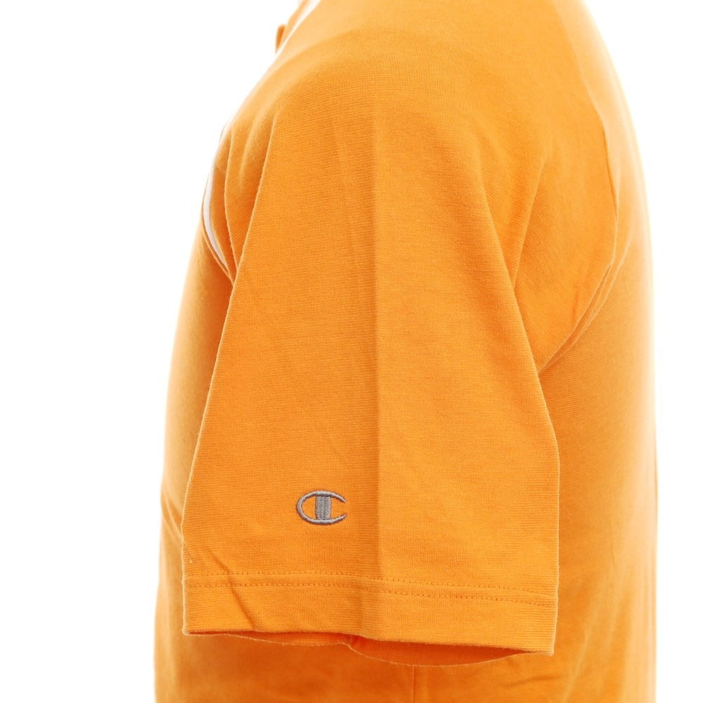 [Used] Champion High Gauge Cotton Polyester Half Zip Short Sleeve T-Shirt Orange [L] [Condition Rank B] [Men&