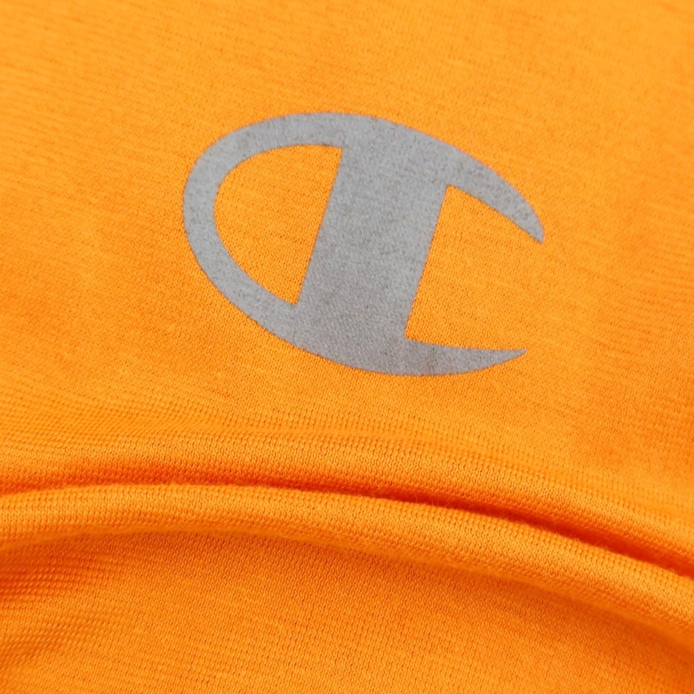 [Used] Champion High Gauge Cotton Polyester Half Zip Short Sleeve T-Shirt Orange [L] [Condition Rank B] [Men&