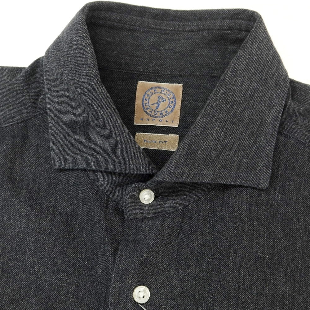 [Used] PIETRO PROVENZALE Cotton Wide Collar Casual Shirt Dark Gray [Size 40] [GRY] [S/S/A/W] [Condition Rank C] [Men&