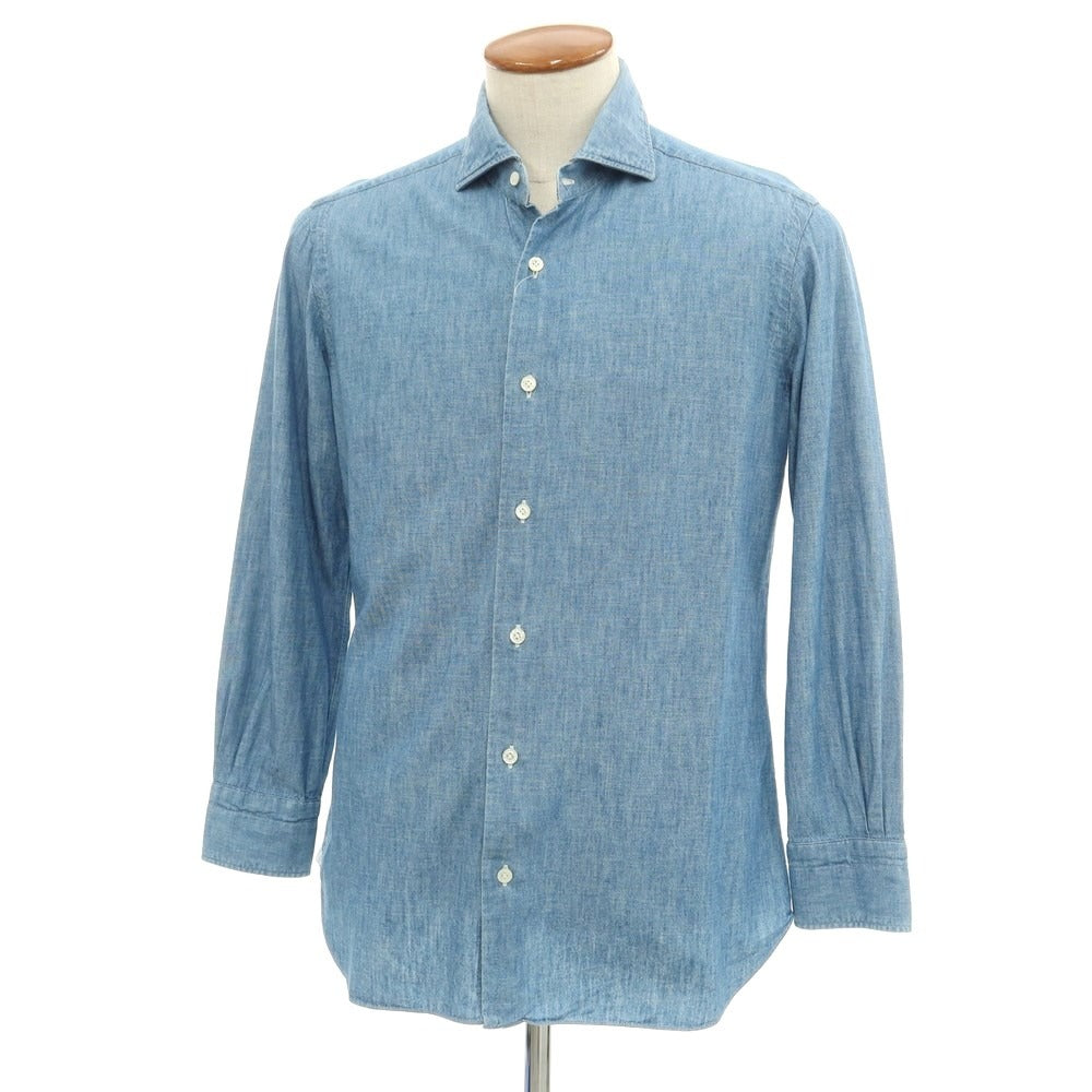 [Used] BARBA Cotton Wide Collar Casual Shirt Blue [Size 40] [BLU] [S/S/A/W] [Condition Rank C] [Men&