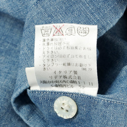 【中古】バルバ BARBA コットン ワイドカラー カジュアルシャツ ブルー【サイズ40】【BLU】【S/S/A/W】【状態ランクC】【メンズ】【759297】