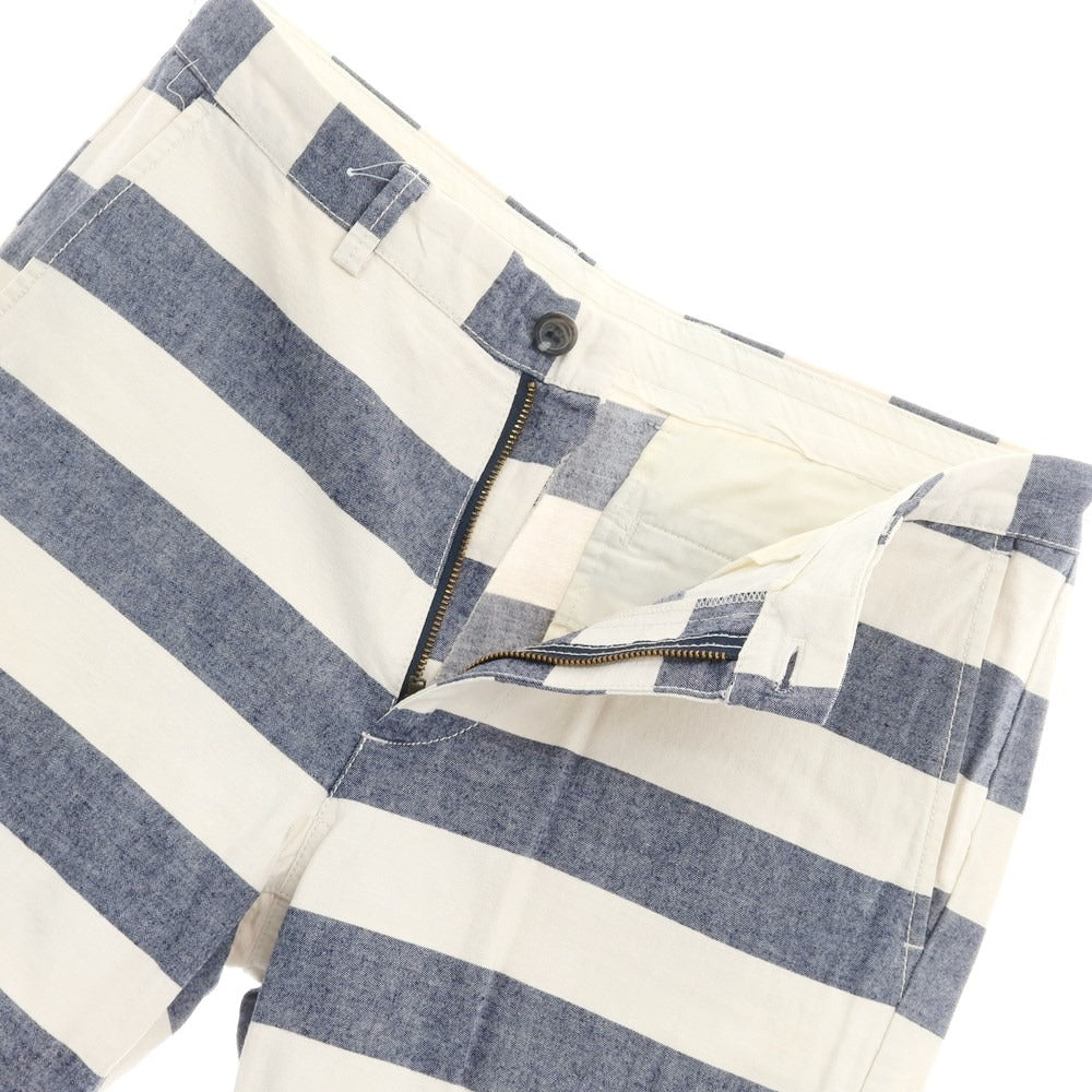 [Used] TRENTA OTTO Cotton Linen Striped Shorts Navy x White [46] [Condition Rank D] [Men&