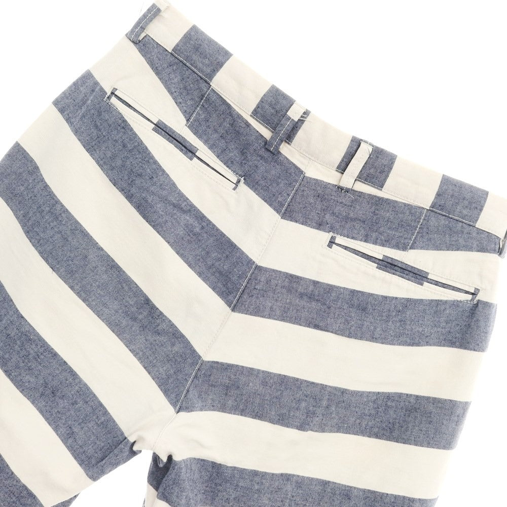 [Used] TRENTA OTTO Cotton Linen Striped Shorts Navy x White [46] [Condition Rank D] [Men&