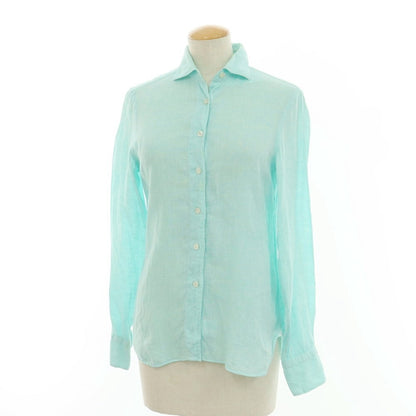 [Used] Finamore Linen Wide Collar Casual Shirt Emerald Green [42] [Condition Rank C] [Women&