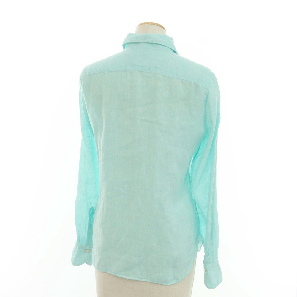 [Used] Finamore Linen Wide Collar Casual Shirt Emerald Green [42] [Condition Rank C] [Women&