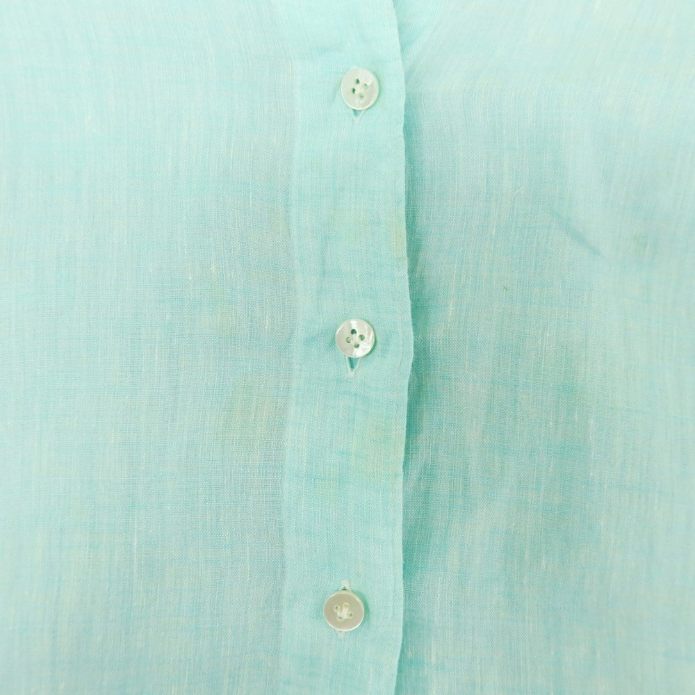 [Used] Finamore Linen Wide Collar Casual Shirt Emerald Green [42] [Condition Rank C] [Women&