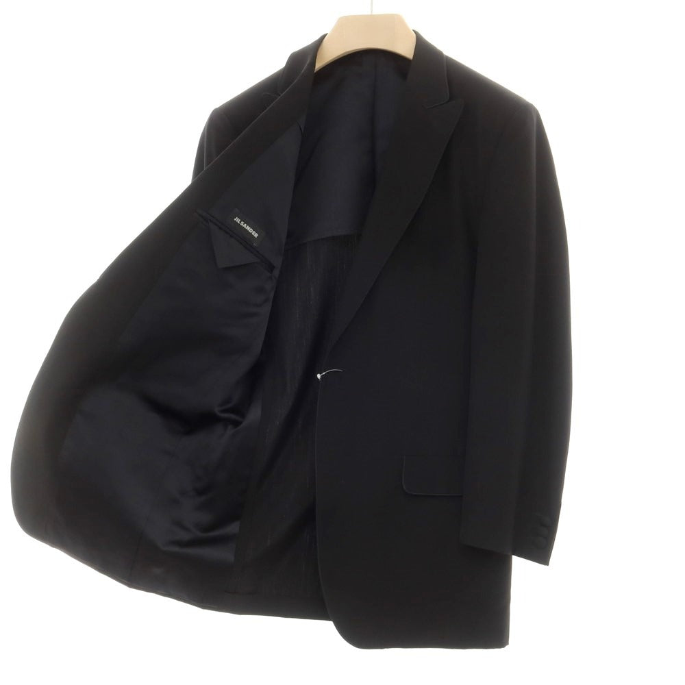 【中古】ジルサンダー JIL SANDER ウール 1つボタン セットアップ スーツ ブラック【サイズ50】【BLK】【S/S】【状態ランクB】【メンズ】