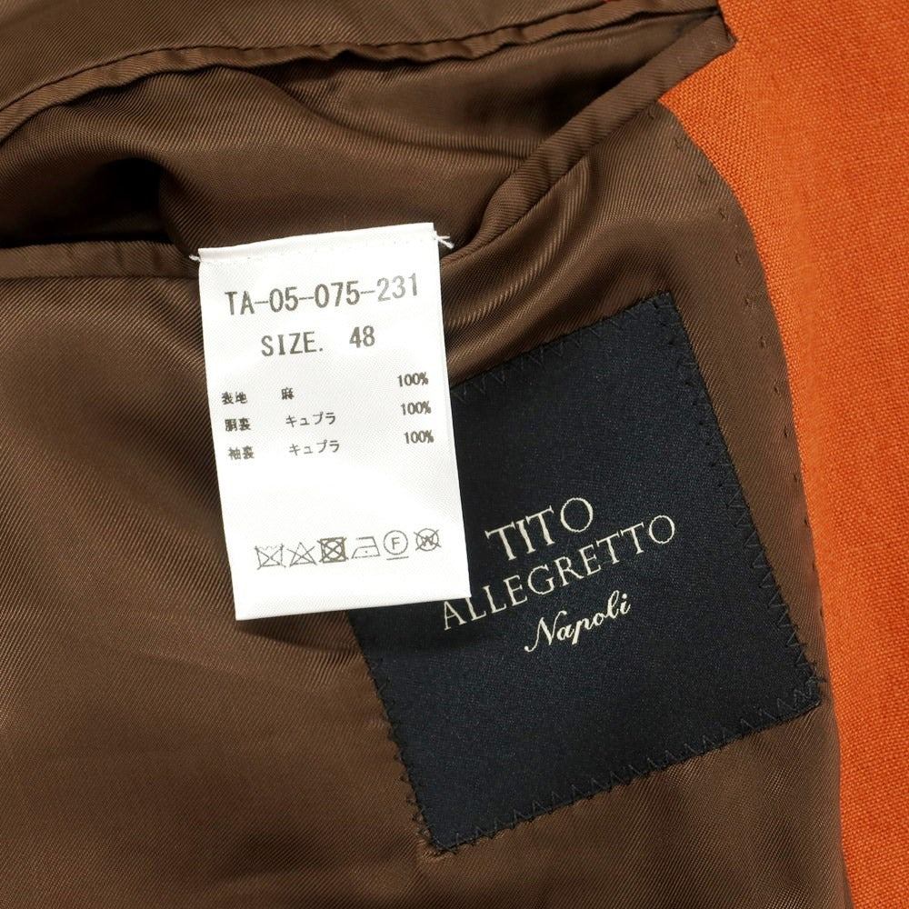 [Used] TITO ALLEGRETTO Linen 3B Casual Jacket Orange Brown [Size 48] [BRW] [S/S] [Condition Rank B] ​​[Men&