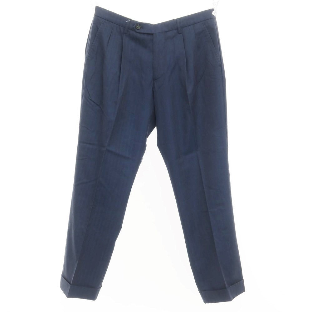 [Used] BERWICH Cotton Two-Pleated Slacks Pants Navy [48] [Condition Rank B] ​​[Men&