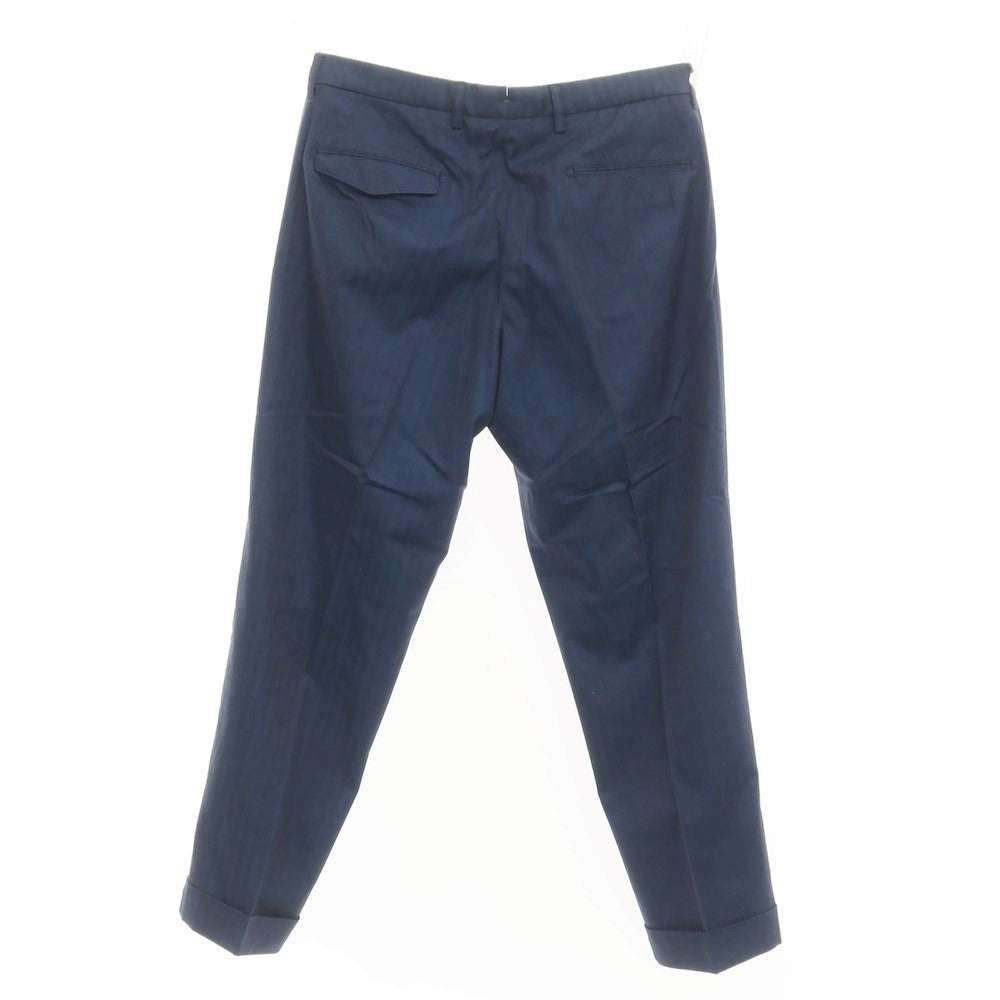 [Used] BERWICH Cotton Two-Pleated Slacks Pants Navy [48] [Condition Rank B] ​​[Men&