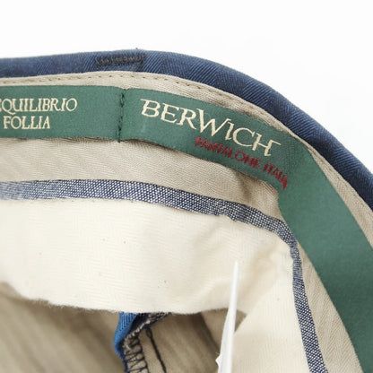 [Used] BERWICH Cotton Two-Pleated Slacks Pants Navy [48] [Condition Rank B] ​​[Men&