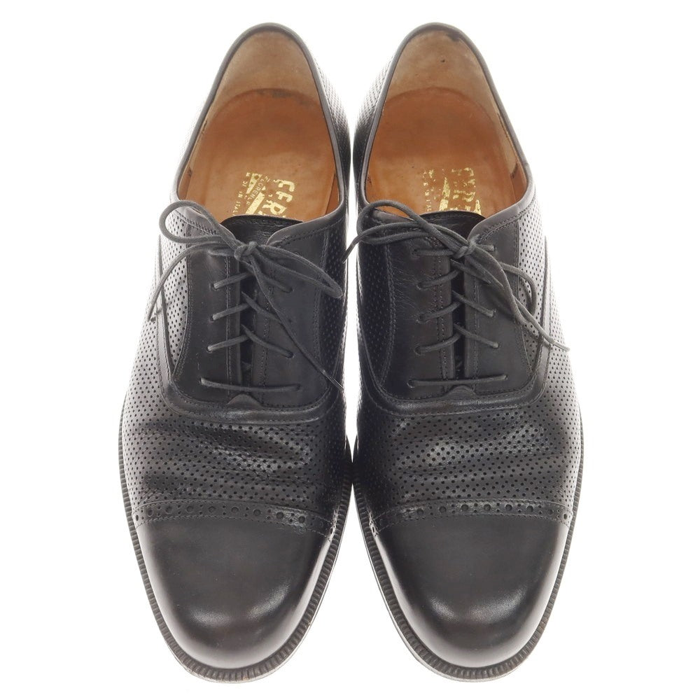 [Used] Salvatore Ferragamo Perforated Leather Dress Shoes Black [7 EE] [Condition Rank B] ​​[Men&