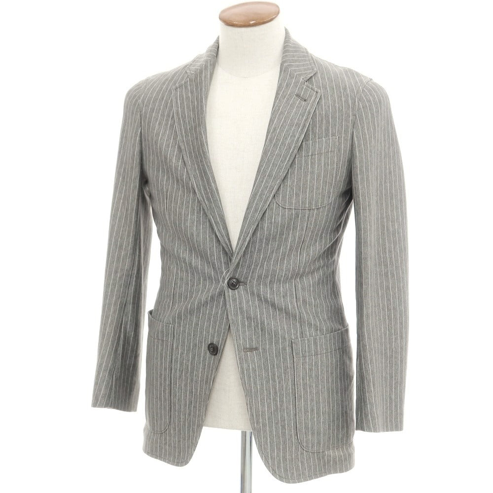 [Used] Armani Collezioni Jersey Cotton Striped Jacket Warm Gray x White [46] [Condition Rank B] ​​[Men&