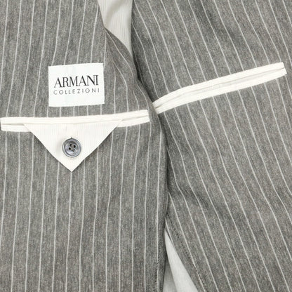 [Used] Armani Collezioni Jersey Cotton Striped Jacket Warm Gray x White [46] [Condition Rank B] ​​[Men&