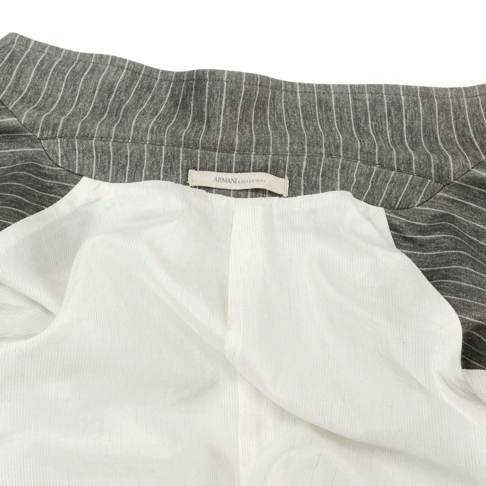 [Used] Armani Collezioni Jersey Cotton Striped Jacket Warm Gray x White [46] [Condition Rank B] ​​[Men&