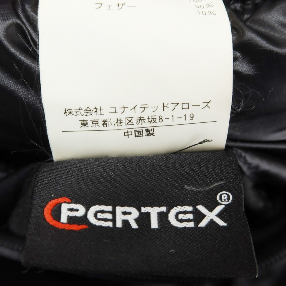 【中古】ユナイテッドアローズ UNITED ARROWS ナイロン PERTEX スタンドカラー ダウンベスト ブラック【 L 】【 状態ランクC 】【 メンズ 】