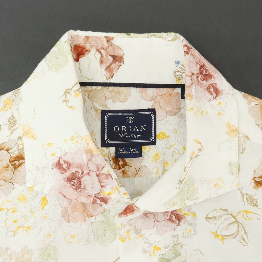 [Used] ORIAN Cotton Floral Wide Collar Casual Shirt White x Red [40] [Condition Rank B] ​​[Men&