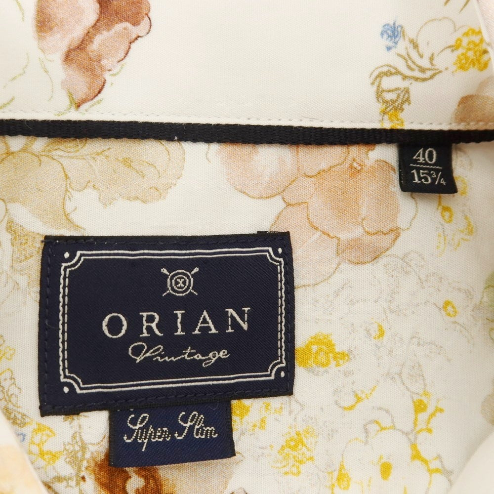 [Used] ORIAN Cotton Floral Wide Collar Casual Shirt White x Red [40] [Condition Rank B] ​​[Men&