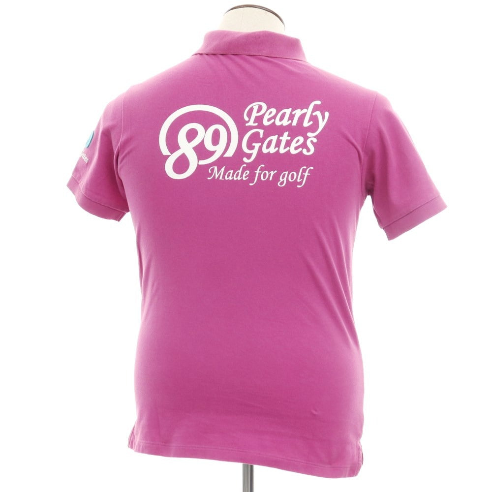【中古】パーリーゲイツ PEARLY GATES ワッペン 半袖ポロシャツ ピンクパープル【 5 】【 状態ランクC 】【 メンズ 】