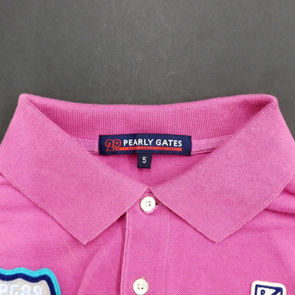 [Used] PEARLY GATES patch short sleeve polo shirt pink purple [5] [Condition rank C] [Men&