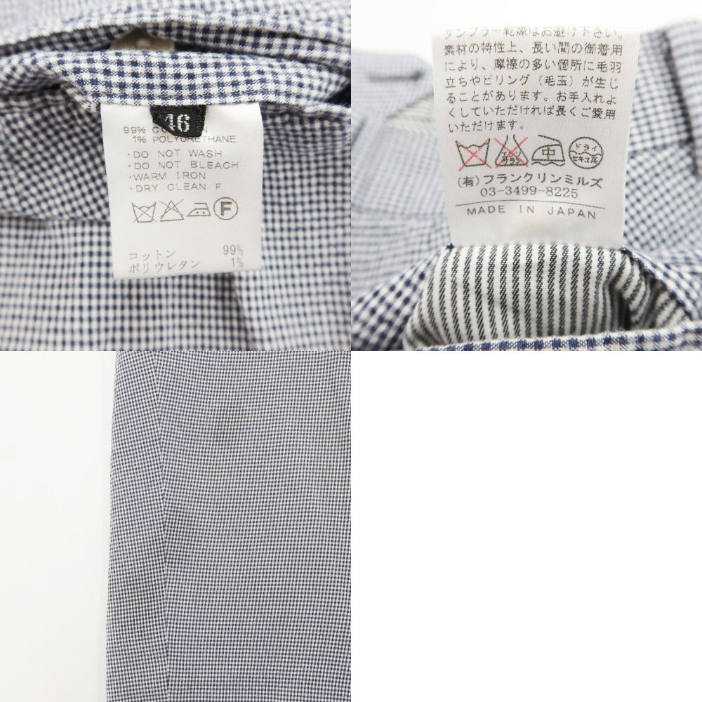 [Used] Sartoria Pisthes Cotton Soccer Check Casual Slacks Pants Navy x White [Size 46] [NVY] [S/S] [Condition Rank B] ​​[Men&