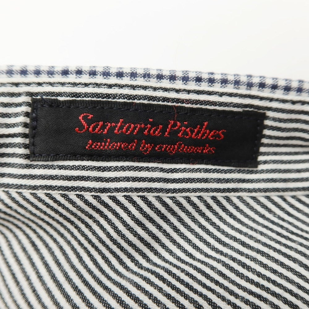 [Used] Sartoria Pisthes Cotton Soccer Check Casual Slacks Pants Navy x White [Size 46] [NVY] [S/S] [Condition Rank B] ​​[Men&