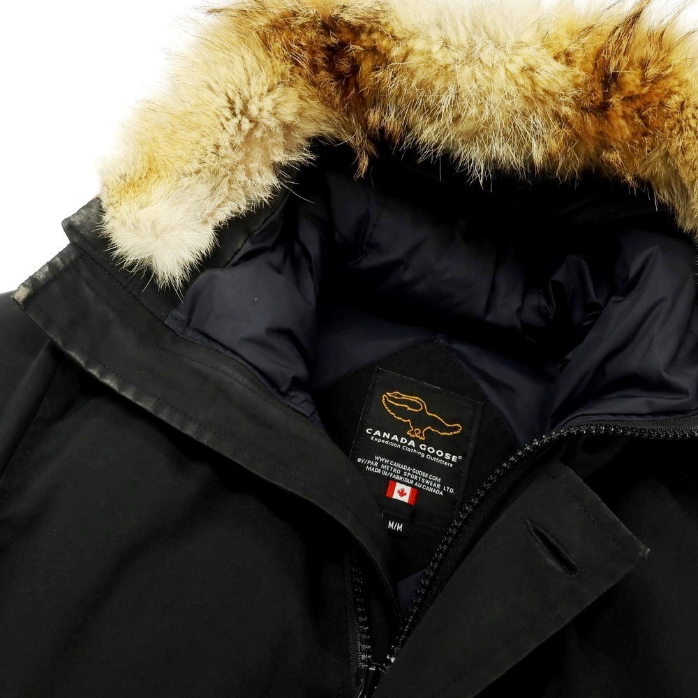 【中古】カナダグース CANADA GOOSE ポリエステルコットン フーデッド ファーダウンコート ブラック【 M 】【 状態ランクC 】【 メンズ 】