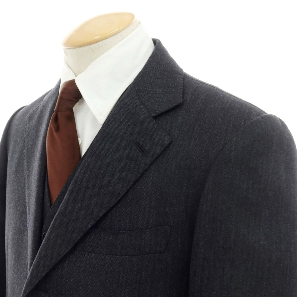 【中古】ヴィックテーラー VICK TAILOR ウール系 ヘリンボーン スリーピース 3つボタンスーツ ダークグレー【サイズ表記なし（M位）】【GRY】【A/W】【状態ランクC】【メンズ】