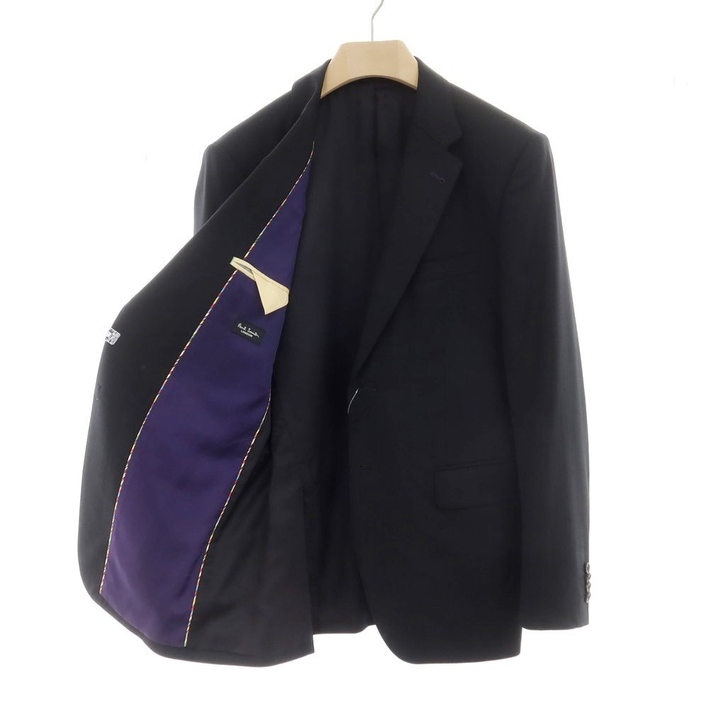 【中古】ポールスミス Paul Smith ウール シャドーストライプ 2つボタンスーツ ブラック【サイズXL】【BLK】【A/W】【状態ランクC】【メンズ】