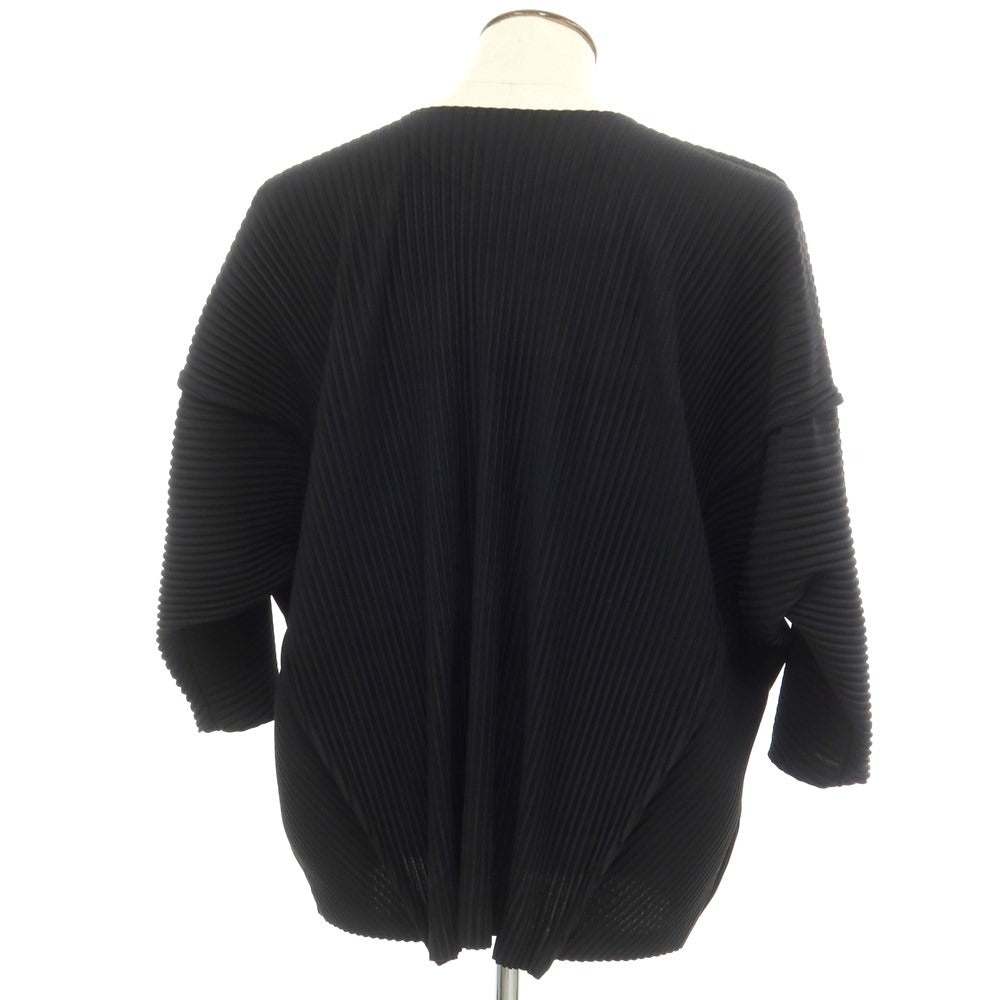 【中古】オム プリッセ イッセイミヤケ HOMME PLISSE ISSEY MIYAKE 2024年春夏 プリーツカットソー ブラック【サイズ表記なし（L位）】【BLK】【S/S】【状態ランクB】【メンズ】【759184】