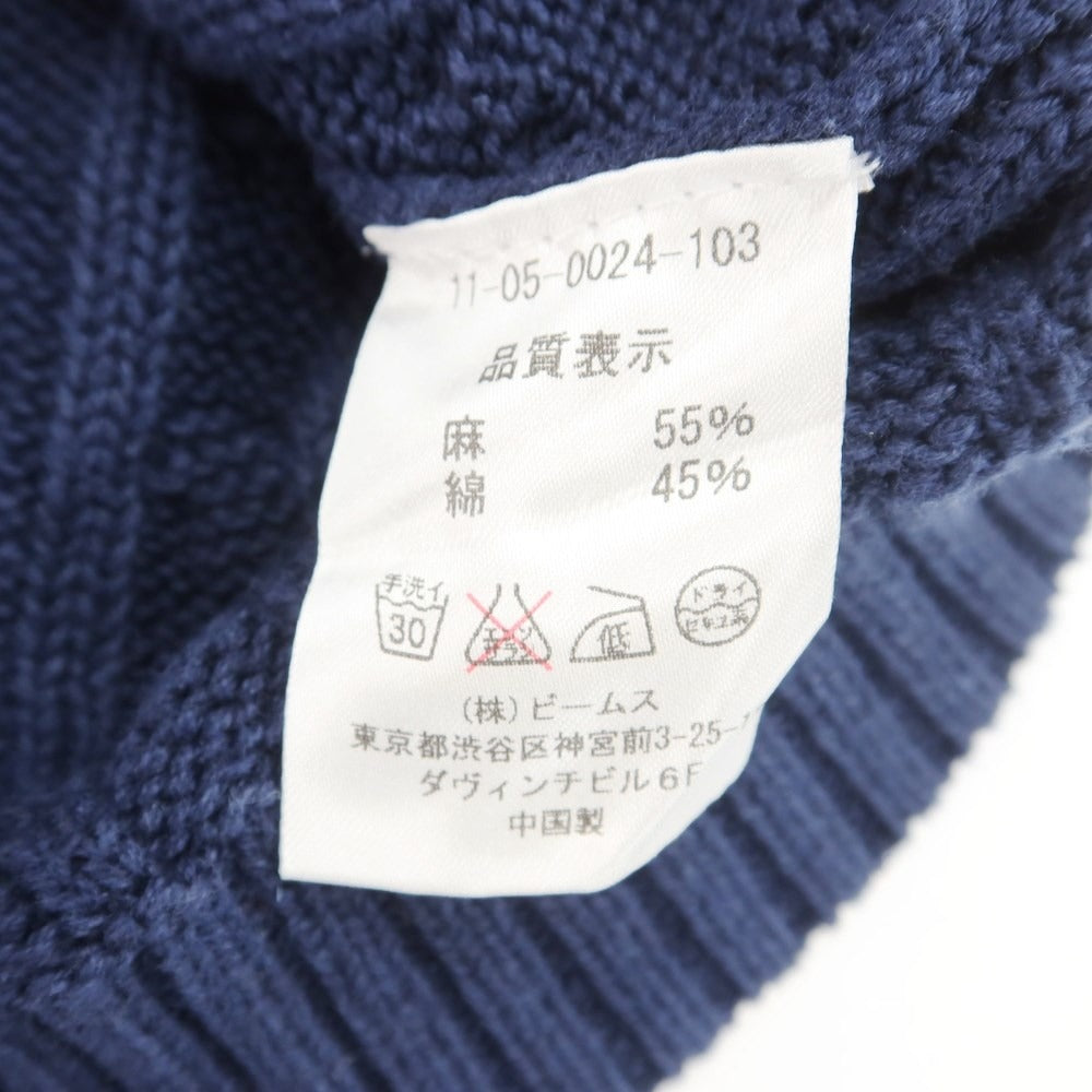 [Used] BEAMS PLUS Linen Cotton Knit Vest Navy [S] [Condition Rank C] [Men&