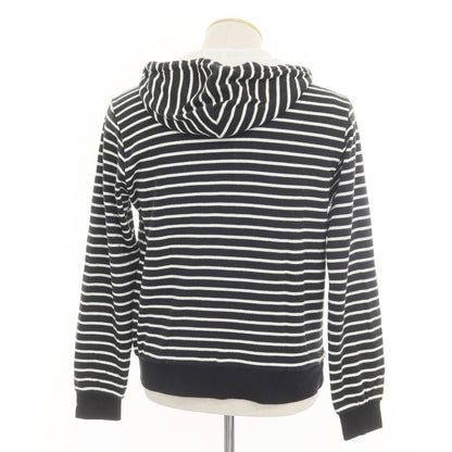 [Used] LACOSTE Cotton Striped Zip-up Hoodie Black x White [3] [Condition Rank C] [Men&