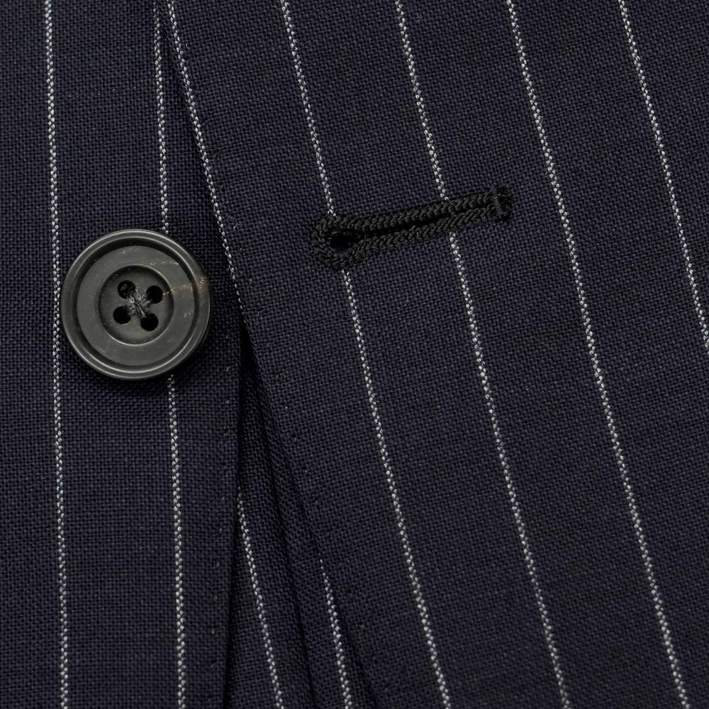 [Used] Batak House Cut Wool Striped Three-Piece Three-Button Suit Navy x Light Gray [38A] [Condition Rank D] [Men&