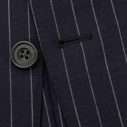 [Used] Batak House Cut Wool Striped Three-Piece Three-Button Suit Navy x Light Gray [38A] [Condition Rank D] [Men&