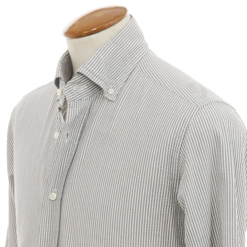 [Used] ORIAN Cotton Striped Button-down Casual Shirt Gray x White [M] [Condition Rank B] ​​[Men&